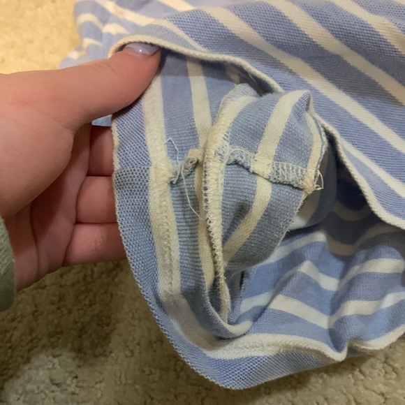 Heavily used stripped blue and white polo shorts - Picture 3 of 6